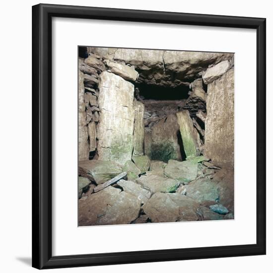 Interior of Neolithic burial chamber, 26th century BC-Unknown-Framed Photographic Print