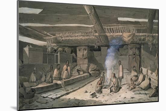 Interior of Nootka Native American House, 1778-John Wootton-Mounted Giclee Print