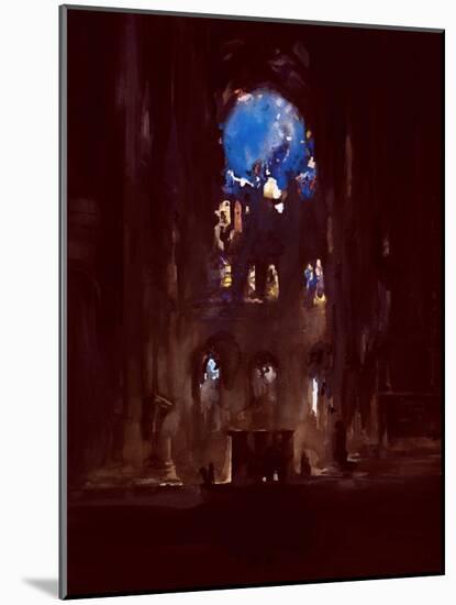 Interior of Notre-Dame-Daniel Cacouault-Mounted Giclee Print