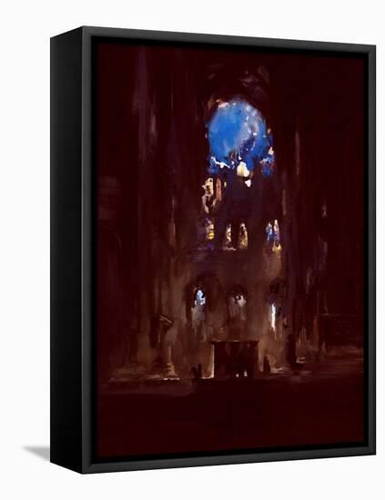 Interior of Notre-Dame-Daniel Cacouault-Framed Premier Image Canvas