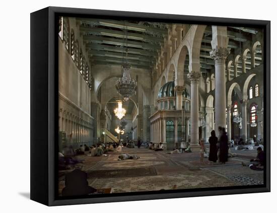 Interior of Omayad Mosque in the Old City, Damascus, Syria, Middle East-Nigel Blythe-Framed Premier Image Canvas