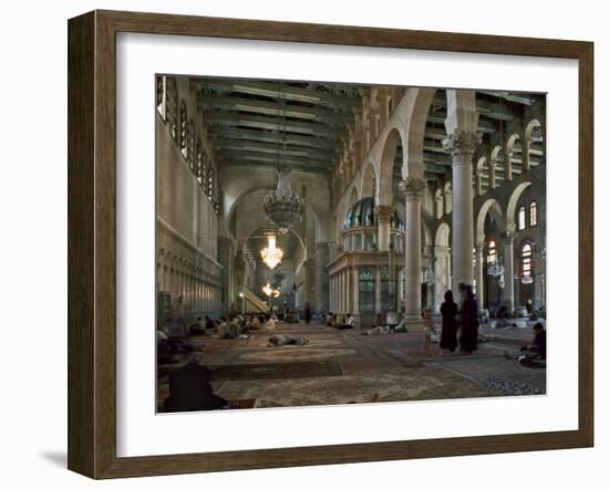 Interior of Omayad Mosque in the Old City, Damascus, Syria, Middle East-Nigel Blythe-Framed Photographic Print