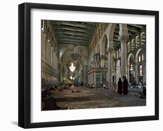 Interior of Omayad Mosque in the Old City, Damascus, Syria, Middle East-Nigel Blythe-Framed Photographic Print