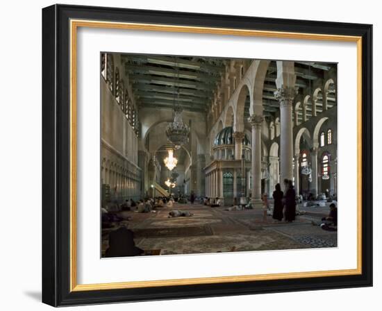 Interior of Omayad Mosque in the Old City, Damascus, Syria, Middle East-Nigel Blythe-Framed Photographic Print