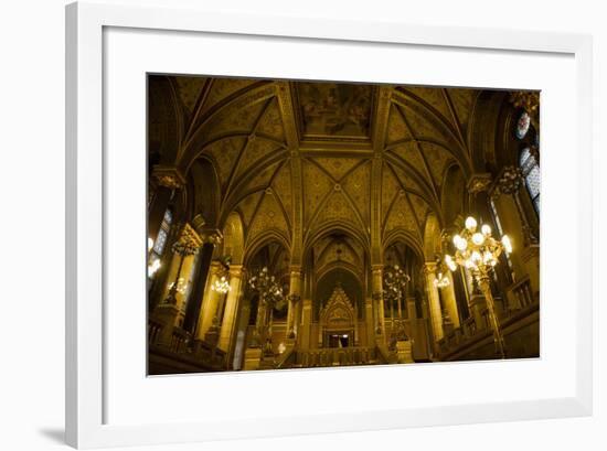 Interior of Parliament Building. Budapest. Hungary-Tom Norring-Framed Photographic Print