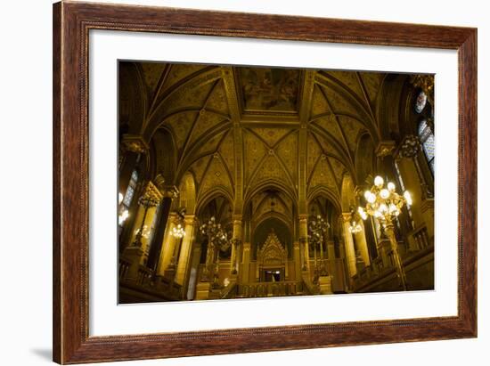 Interior of Parliament Building. Budapest. Hungary-Tom Norring-Framed Photographic Print