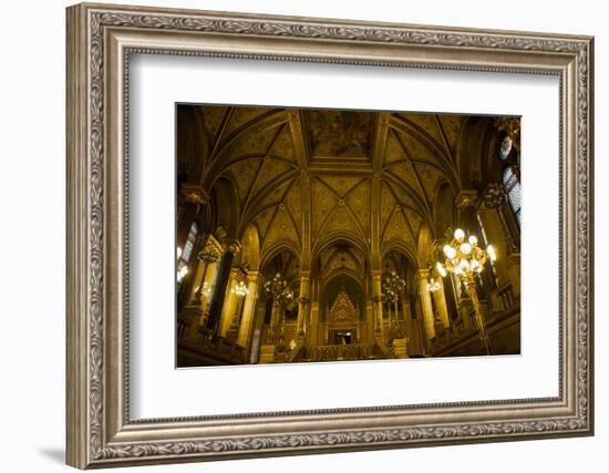 Interior of Parliament Building. Budapest. Hungary-Tom Norring-Framed Photographic Print