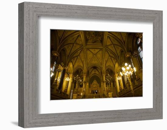 Interior of Parliament Building. Budapest. Hungary-Tom Norring-Framed Photographic Print