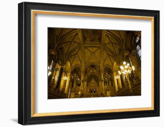 Interior of Parliament Building. Budapest. Hungary-Tom Norring-Framed Photographic Print