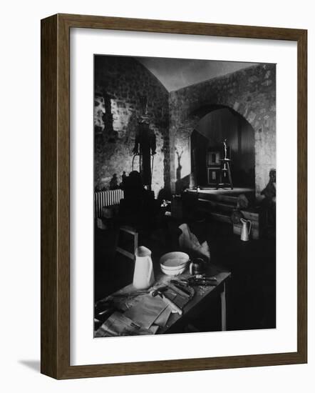 Interior of Picasso's Workshop at Notre-Dame-De-Vie-Gjon Mili-Framed Photographic Print