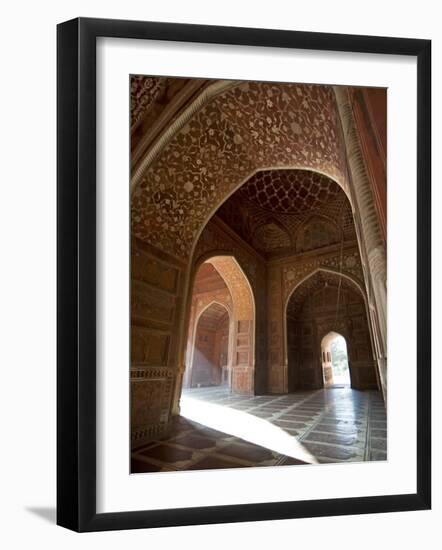 Interior of Red Sandstone Mosque at the Taj Mahal, Agra, Uttar Pradesh-Annie Owen-Framed Photographic Print