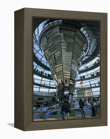 Interior of Reichstag Building, Designed by Norman Foster, Berlin, Germany, Europe-Morandi Bruno-Framed Premier Image Canvas