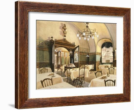 Interior of Restaurant in Vienna, 1911-Karen Armitage-Framed Giclee Print