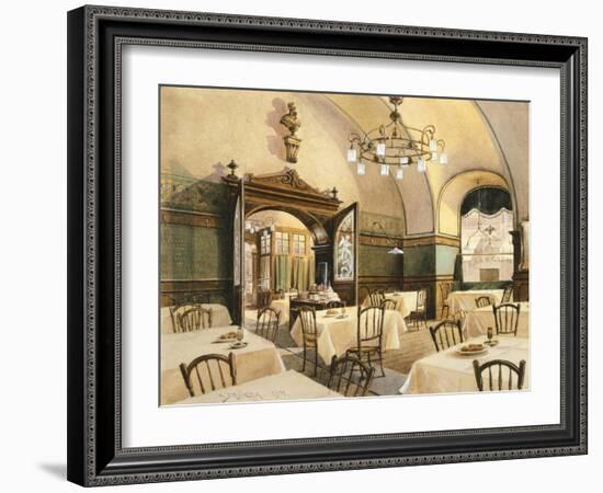 Interior of Restaurant in Vienna, 1911-Karen Armitage-Framed Giclee Print