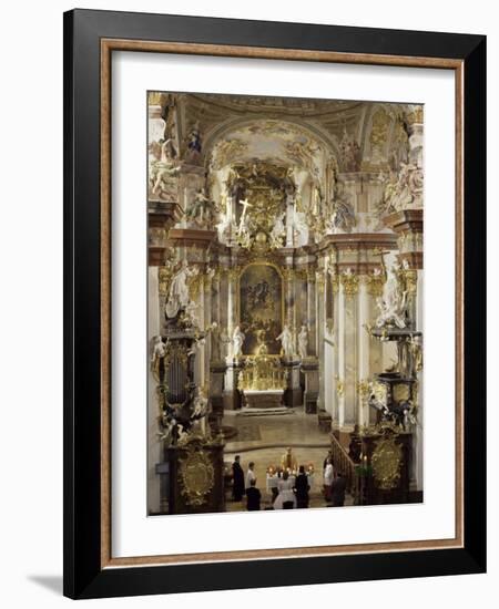 Interior of Roccoco Abbey Church, Linz, Austria-Adam Woolfitt-Framed Photographic Print