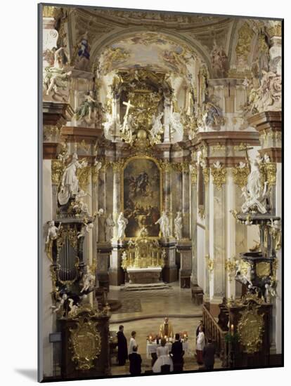 Interior of Roccoco Abbey Church, Linz, Austria-Adam Woolfitt-Mounted Photographic Print