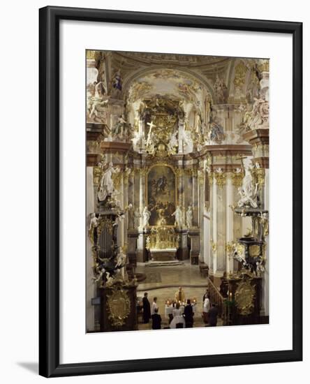 Interior of Roccoco Abbey Church, Linz, Austria-Adam Woolfitt-Framed Photographic Print