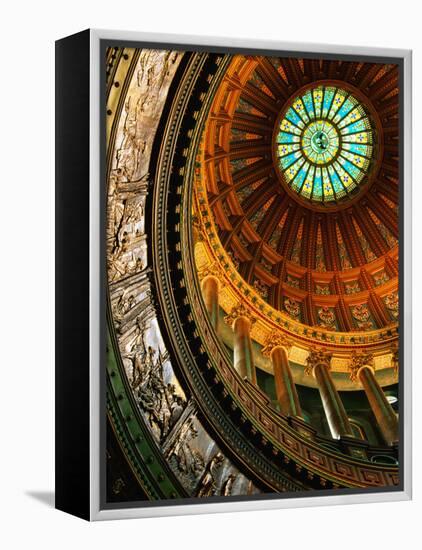 Interior of Rotunda of State Capitol Building, Springfield, United States of America-Richard Cummins-Framed Premier Image Canvas