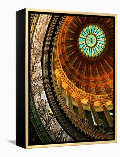 Interior of Rotunda of State Capitol Building, Springfield, United States of America-Richard Cummins-Framed Premier Image Canvas