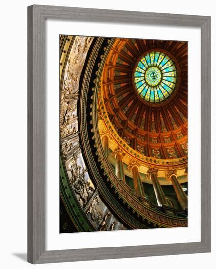 Interior of Rotunda of State Capitol Building, Springfield, United States of America-Richard Cummins-Framed Premium Photographic Print