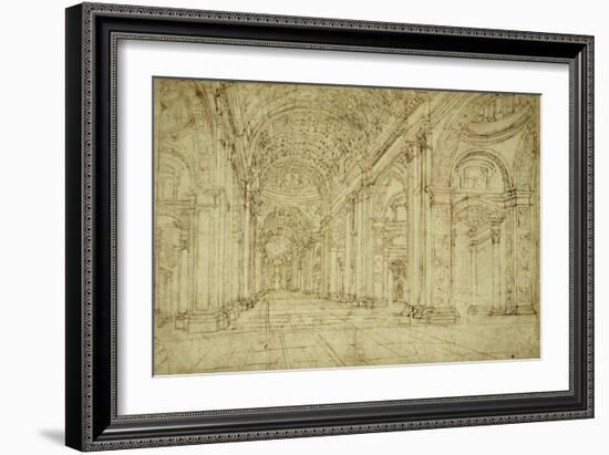 Interior of Saint Peter's Basilica, 17th century-Unknown-Framed Art Print
