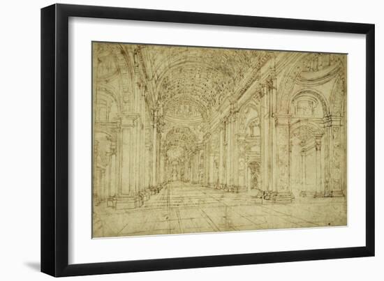 Interior of Saint Peter's Basilica, 17th century-Unknown-Framed Art Print