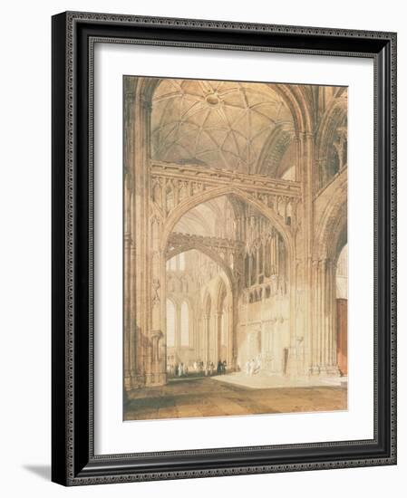 Interior of Salisbury Cathedral, C.1805-JMW Turner-Framed Giclee Print