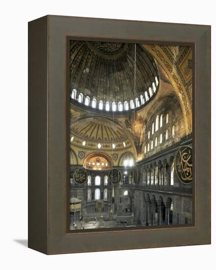 Interior of Santa Sofia (Hagia Sophia) (Aya Sofya), Unesco World Heritage Site, Istanbul, Turkey-Adam Woolfitt-Framed Premier Image Canvas