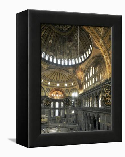 Interior of Santa Sofia (Hagia Sophia) (Aya Sofya), Unesco World Heritage Site, Istanbul, Turkey-Adam Woolfitt-Framed Premier Image Canvas