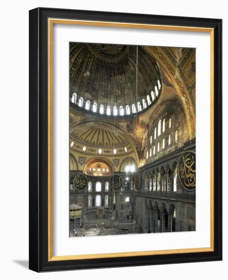 Interior of Santa Sofia (Hagia Sophia) (Aya Sofya), Unesco World Heritage Site, Istanbul, Turkey-Adam Woolfitt-Framed Photographic Print