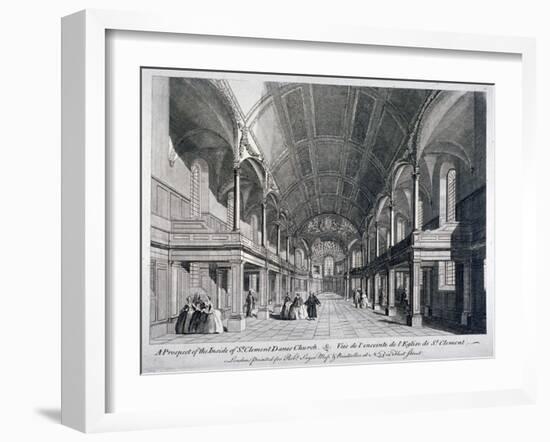 Interior of St Clement Danes Church, Westminster, London, 1751-null-Framed Giclee Print