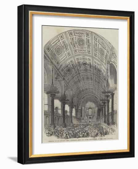 Interior of St George's Hall, Liverpool, from the South, Performance of the First Oratorio-null-Framed Giclee Print