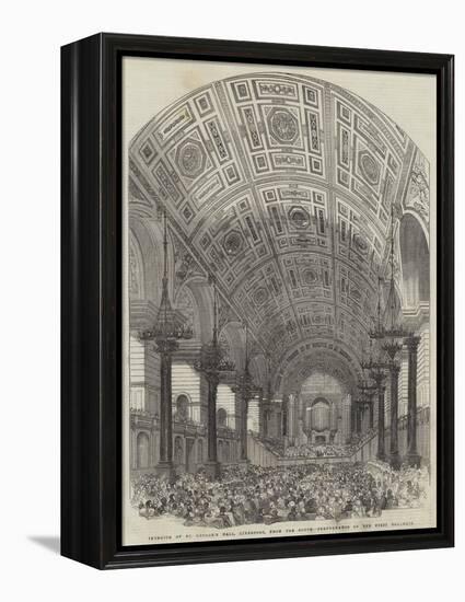 Interior of St George's Hall, Liverpool, from the South, Performance of the First Oratorio-null-Framed Premier Image Canvas