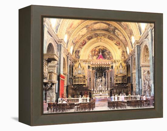 Interior of St Johns Co-Cathedral, Valletta, Malta-Peter Thompson-Framed Premier Image Canvas