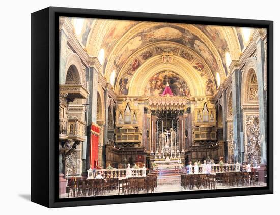 Interior of St Johns Co-Cathedral, Valletta, Malta-Peter Thompson-Framed Premier Image Canvas