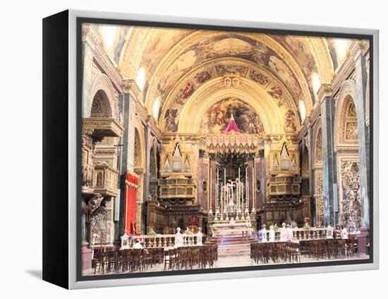 Interior of St Johns Co-Cathedral, Valletta, Malta-Peter Thompson-Framed Premier Image Canvas