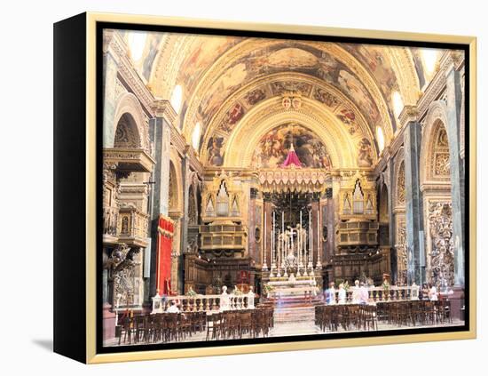 Interior of St Johns Co-Cathedral, Valletta, Malta-Peter Thompson-Framed Premier Image Canvas