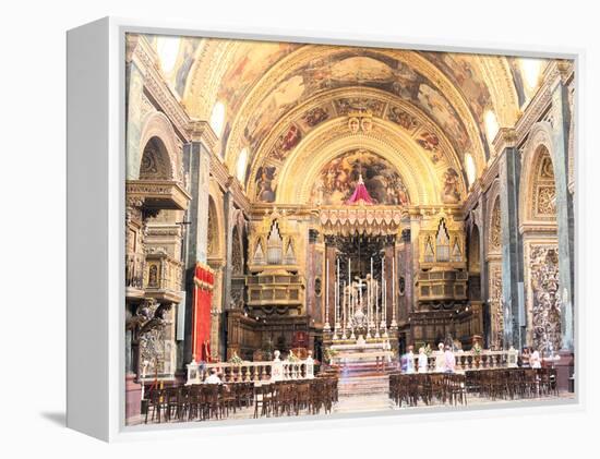 Interior of St Johns Co-Cathedral, Valletta, Malta-Peter Thompson-Framed Premier Image Canvas