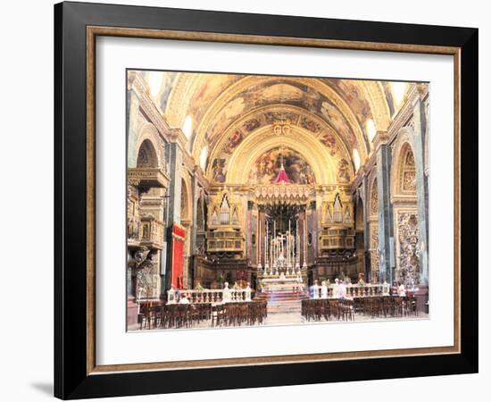 Interior of St Johns Co-Cathedral, Valletta, Malta-Peter Thompson-Framed Photographic Print