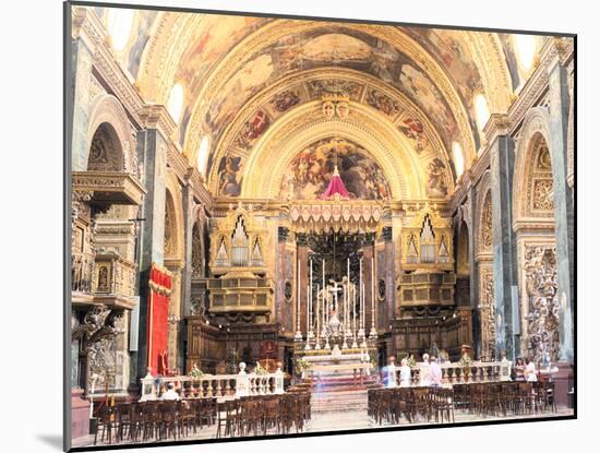 Interior of St Johns Co-Cathedral, Valletta, Malta-Peter Thompson-Mounted Photographic Print