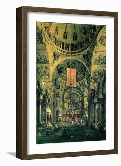 Interior of St. Marks Church, Venice-Canaletto-Framed Art Print