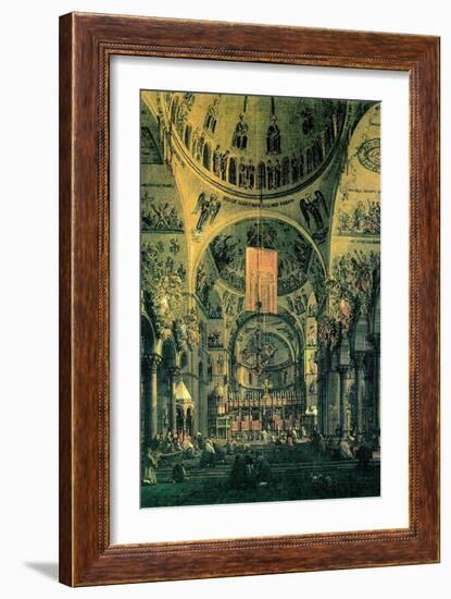 Interior of St. Marks Church, Venice-Canaletto-Framed Art Print