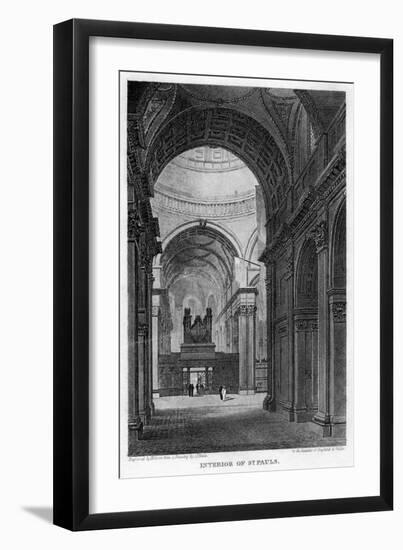 Interior of St Paul's Cathedral, City of London, 1816-Hobson-Framed Giclee Print