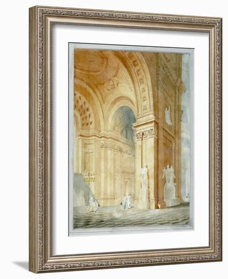 Interior of St Paul's Cathedral, City of London, 1836-null-Framed Giclee Print