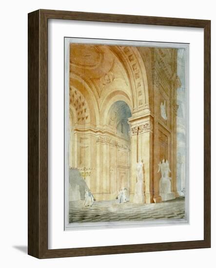 Interior of St Paul's Cathedral, City of London, 1836-null-Framed Giclee Print