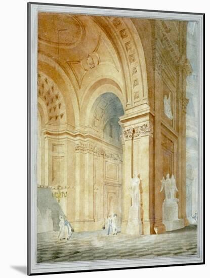 Interior of St Paul's Cathedral, City of London, 1836-null-Mounted Giclee Print