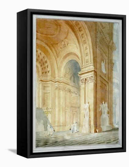 Interior of St Paul's Cathedral, City of London, 1836-null-Framed Premier Image Canvas