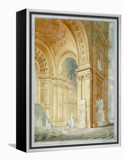 Interior of St Paul's Cathedral, City of London, 1836-null-Framed Premier Image Canvas