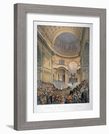 Interior of St Paul's Cathedral During the Funeral of the Duke of Wellington, London, 1852-William Simpson-Framed Giclee Print