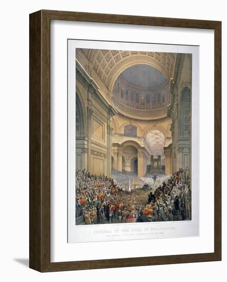 Interior of St Paul's Cathedral During the Funeral of the Duke of Wellington, London, 1852-William Simpson-Framed Giclee Print